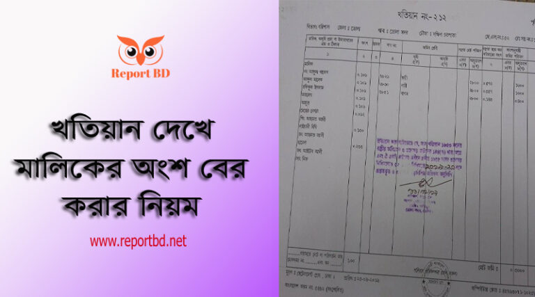 বি এস খতিয়ানের হিস্যা বের করার নিয়ম ২০২৩ । পর্চা দেখে যেভাবে অংশ বা শতাংশ বের করবেন