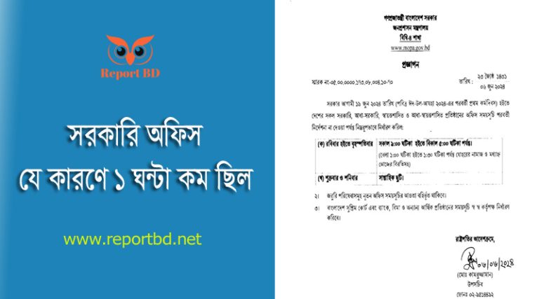 সরকারি অফিস ৯-৫ টা প্রজ্ঞাপন জারি ২০২৪ । ফুলটাইম অফিস কবে থেকে কার্যকর জানুন