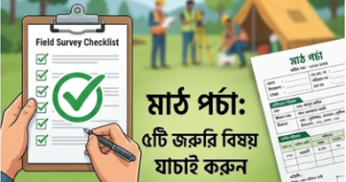 জমির খসড়া রেকর্ড বা 'মাঠ পর্চা' যাচাইয়ে অবহেলা নয়
