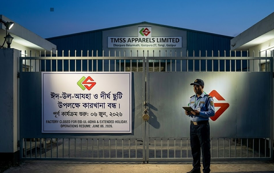 টি এম এস এস অ্যাপারেলস লিমিটেডে ১১ দিনের ঈদ-উল-আযহার ছুটি ঘোষণা