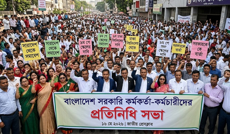 ৯ম পে স্কেলের দাবিতে উত্তাল প্রেস ক্লাব
