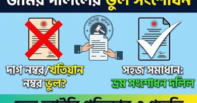 জমির দলিলে দাগ বা খতিয়ান নম্বর ভুল