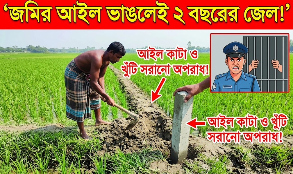 জমির আইল কাটলেই ২ বছরের জেল!