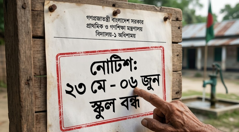২৩ মে থেকে ০৬ জুন পর্যন্ত দেশের সব সরকারি প্রাথমিক বিদ্যালয় বন্ধ