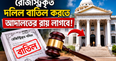 রেজিস্ট্রিকৃত দলিল বাতিল করতে আদালতের রায় বাধ্যতামূলক