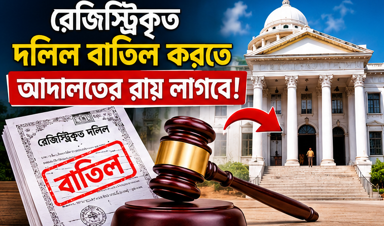 রেজিস্ট্রিকৃত দলিল বাতিল করতে আদালতের রায় বাধ্যতামূলক