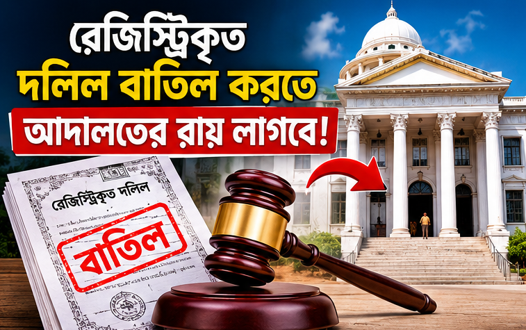 রেজিস্ট্রিকৃত দলিল বাতিল করতে আদালতের রায় বাধ্যতামূলক