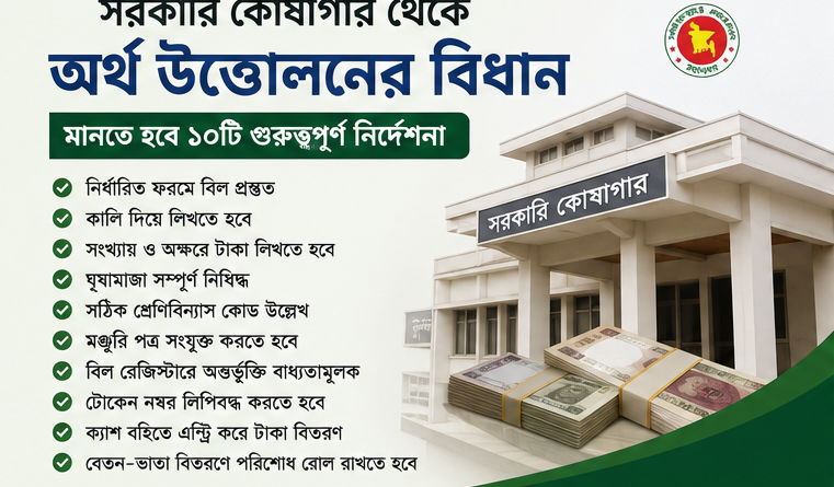 সরকারি কোষাগার থেকে অর্থ উত্তোলনে কঠোর বিধান