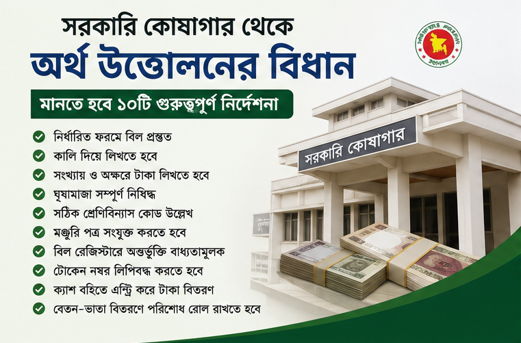 সরকারি কোষাগার থেকে অর্থ উত্তোলনে কঠোর বিধান