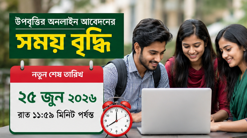 স্নাতক (পাস) ও ফাজিল ১ম বর্ষের উপবৃত্তি আবেদনের সময় বাড়ল