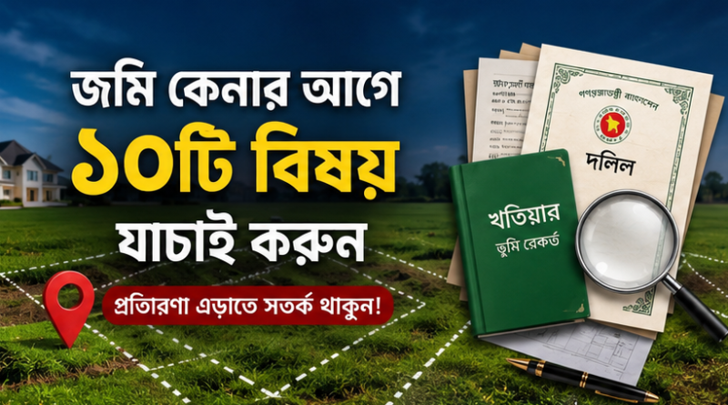 জমি কেনার আগে যে ১০টি বিষয় যাচাই না করলে হতে পারে বড় ক্ষতি