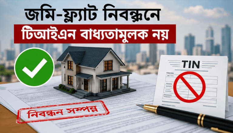 জমি-ফ্ল্যাট নিবন্ধনে টিআইএন বাধ্যতামূলক নয়