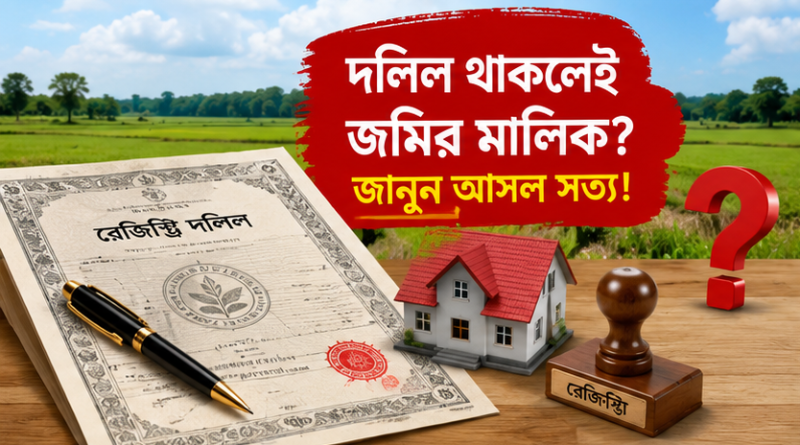 দলিল থাকলেই জমির মালিকানা নিশ্চিত নয়