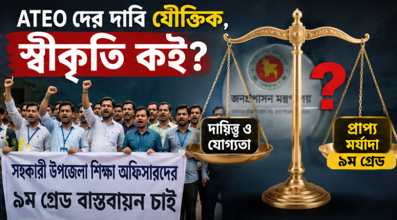 সহকারী উপজেলা শিক্ষা অফিসারদের ৯ম গ্রেড প্রস্তাব নাকচ