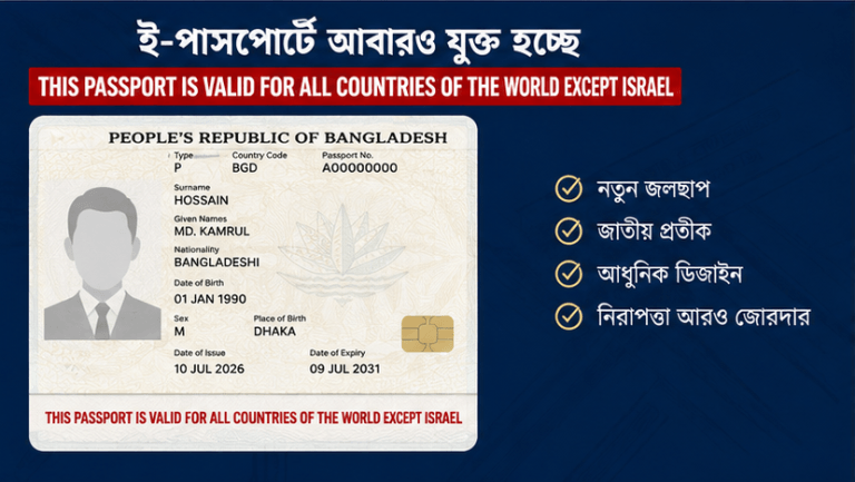 ই-পাসপোর্ট বুকলেটে বড় পরিবর্তনের চূড়ান্ত অনুমোদন