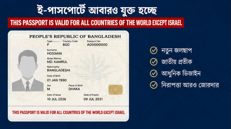 ই-পাসপোর্ট বুকলেটে বড় পরিবর্তনের চূড়ান্ত অনুমোদন
