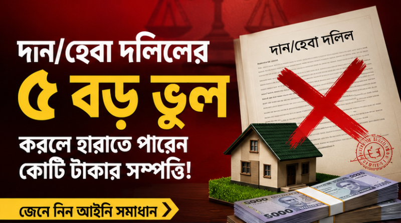 দান বা হেবা দলিলে ৫ বড় ভুলে হারাতে পারেন কোটি টাকার সম্পত্তি!