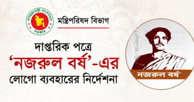 দাপ্তরিক পত্রে ‘নজরুল বর্ষ’-এর লোগো ব্যবহারের নির্দেশনা দিল মন্ত্রিপরিষদ বিভাগ