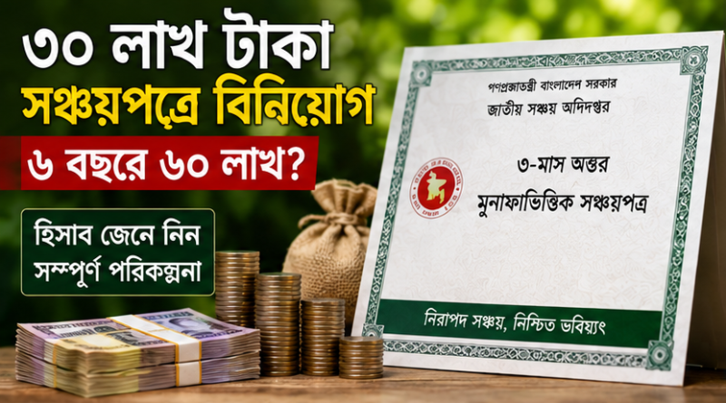 ৩০ লাখ টাকা সঞ্চয়পত্রে রেখে ৬ বছরে ৬০ লাখ করার উপায়