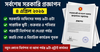 সরকারি অফিসের সময় এখন ৯টা–৪টা, ৯টা–৫টা নয়