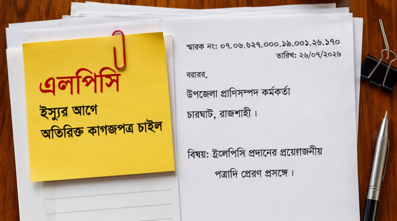 এলপিসি ইস্যুর আগে অতিরিক্ত কাগজপত্র চাইল উপজেলা হিসাবরক্ষণ কর্মকর্তার কার্যালয়