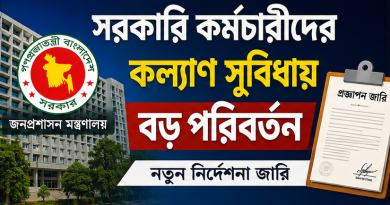 সরকারি কর্মচারীদের কল্যাণ সুবিধায় বড় পরিবর্তন