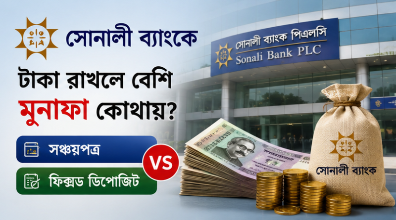 সোনালী ব্যাংকে টাকা রাখলে বেশি মুনাফা কোথায়