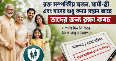 দানপত্র ও হেবা দলিলে দাতার আজীবন ভোগদখলের অধিকার সংরক্ষণের উদ্যোগ