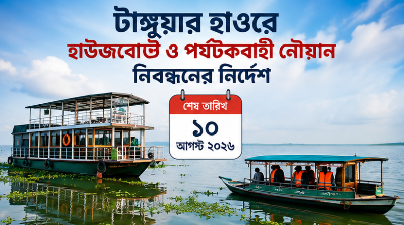 টাঙ্গুয়ার হাওরে হাউজবোট ও পর্যটকবাহী নৌযান চলাচলে কড়াকড়ি
