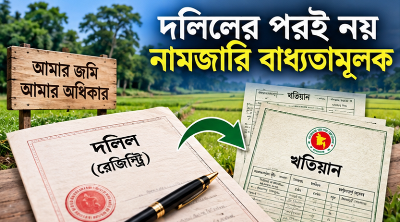 জমির নামজারিতে বড় পরিবর্তন