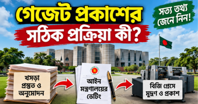 গেজেট প্রকাশের আগে কী কী ধাপ পেরোতে হয়?