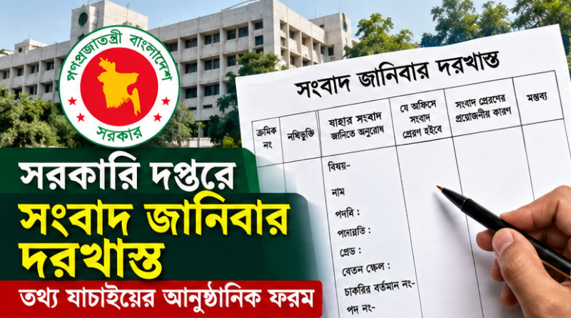 সরকারি দপ্তরে তথ্য যাচাইয়ের জন্য ‘সংবাদ জানিবার দরখাস্ত’
