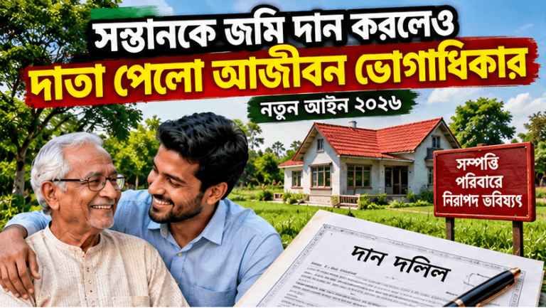 সন্তানকে জমি দান করলেও দাতা পেলেন আজীবন ভোগাধিকার