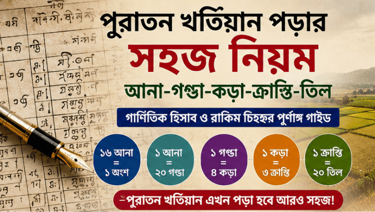 পুরাতন খতিয়ান পড়ার সহজ নিয়ম