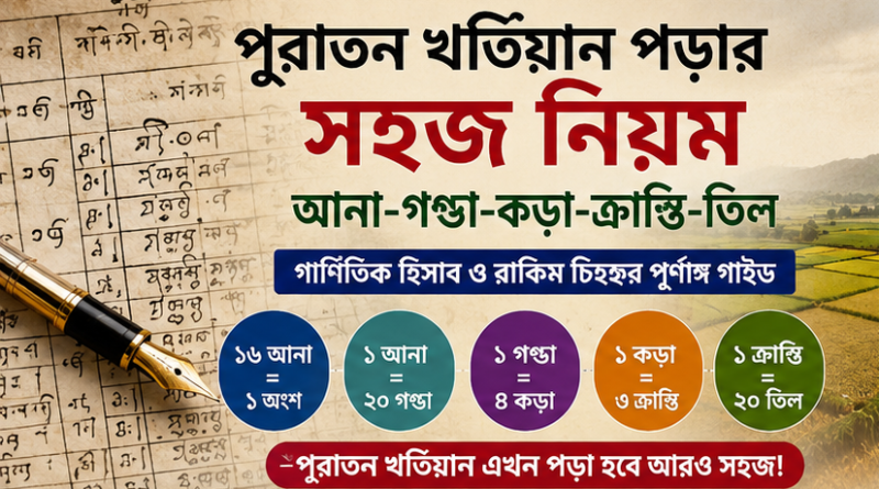 পুরাতন খতিয়ান পড়ার সহজ নিয়ম