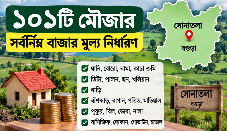 সোনাতলায় ২০২৫-২৬ সালের জন্য ১০১ মৌজার জমির সর্বনিম্ন বাজারমূল্য নির্ধারণ
