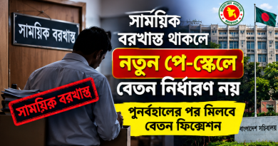 সাময়িক বরখাস্ত থাকলে নতুন পে-স্কেলে বেতন নির্ধারণ নয়