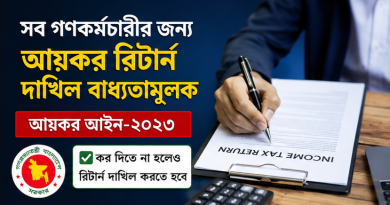 আয়কর আইন-২০২৩ অনুযায়ী সব গণকর্মচারীর রিটার্ন দাখিল বাধ্যতামূলক