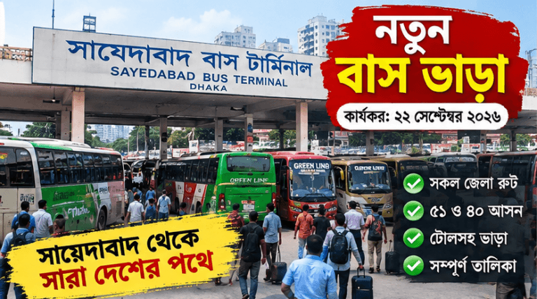 সায়েদাবাদ থেকে ৮৭ আন্তঃজেলা রুটের নতুন বাসভাড়া