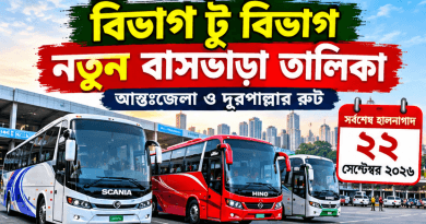 বিভাগ টু বিভাগ আন্তঃজেলা বাসভাড়া ২০২৬