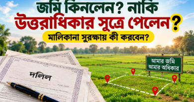 দলিল বা উত্তরাধিকার সূত্রে জমি পাওয়ার পর কী করবেন?