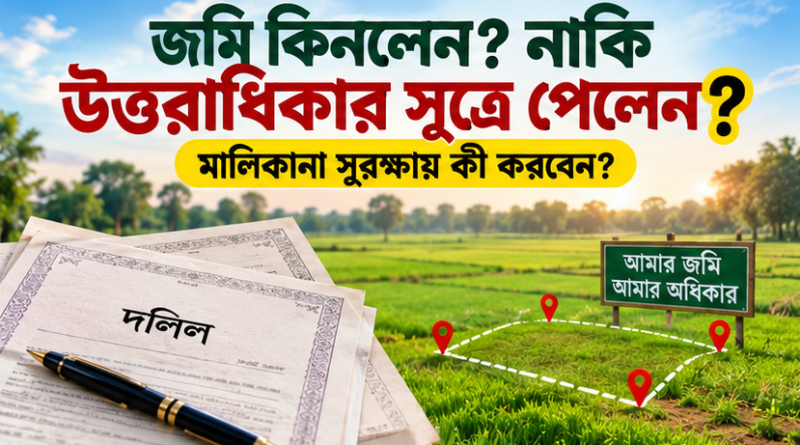 দলিল বা উত্তরাধিকার সূত্রে জমি পাওয়ার পর কী করবেন?
