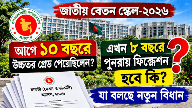 আগে ১০ বছরে উচ্চতর গ্রেড পাওয়া কর্মচারীরা কি এখন ৮ বছর ধরে পুনরায় ফিক্সেশন পাবেন? যা বলছে জাতীয় বেতন স্কেল-২০২৬