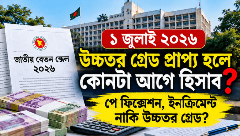 ১ জুলাই উচ্চতর গ্রেড প্রাপ্য হলে আগে কোন হিসাব?