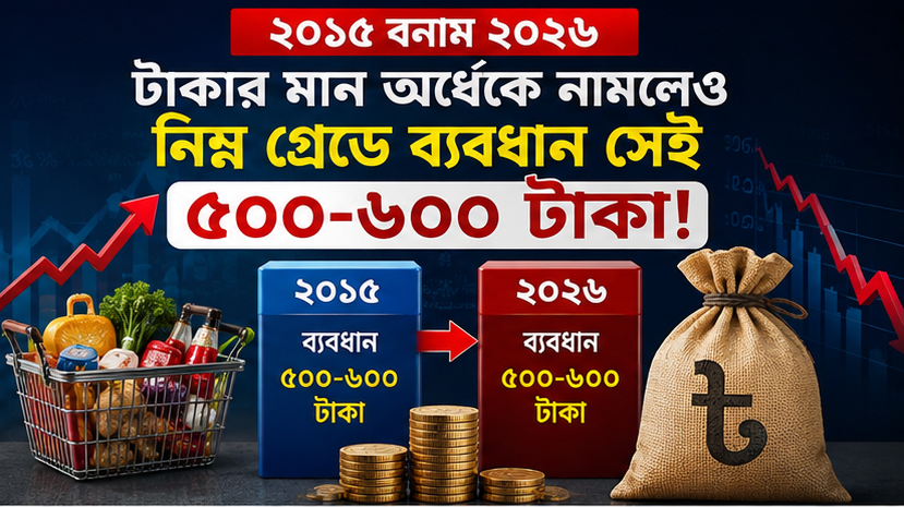 ১১ বছরে টাকার ক্রয়ক্ষমতা কমেছে, তবু নিম্ন গ্রেডে ব্যবধান সেই ৫০০-৬০০ টাকা