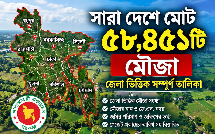 জেলা ভিত্তিক মৌজা তালিকা