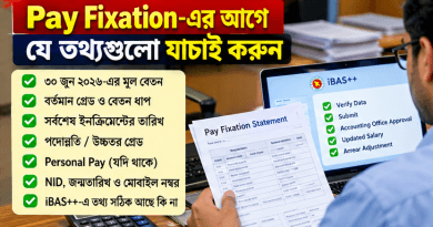 GoB Staff-এর Pay Fixation নিয়ে নতুন তথ্য, ধাপে ধাপে যেভাবে হবে