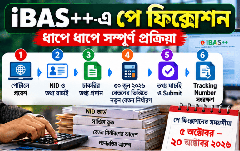 পে ফিক্সেশন বের করার নিয়ম, যা যা লাগবে ও বকেয়া বেতনের হিসাব