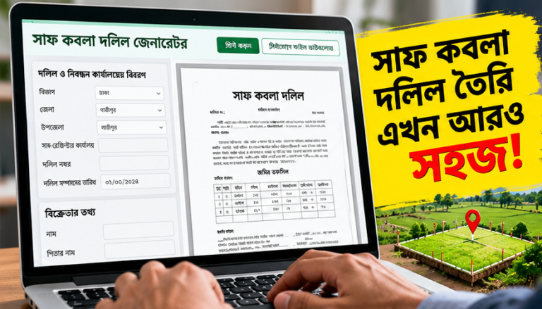 সাফ কবলা দলিল তৈরিতে নতুন ডিজিটাল উদ্যোগ