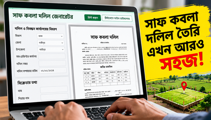 সাফ কবলা দলিল তৈরিতে নতুন ডিজিটাল উদ্যোগ